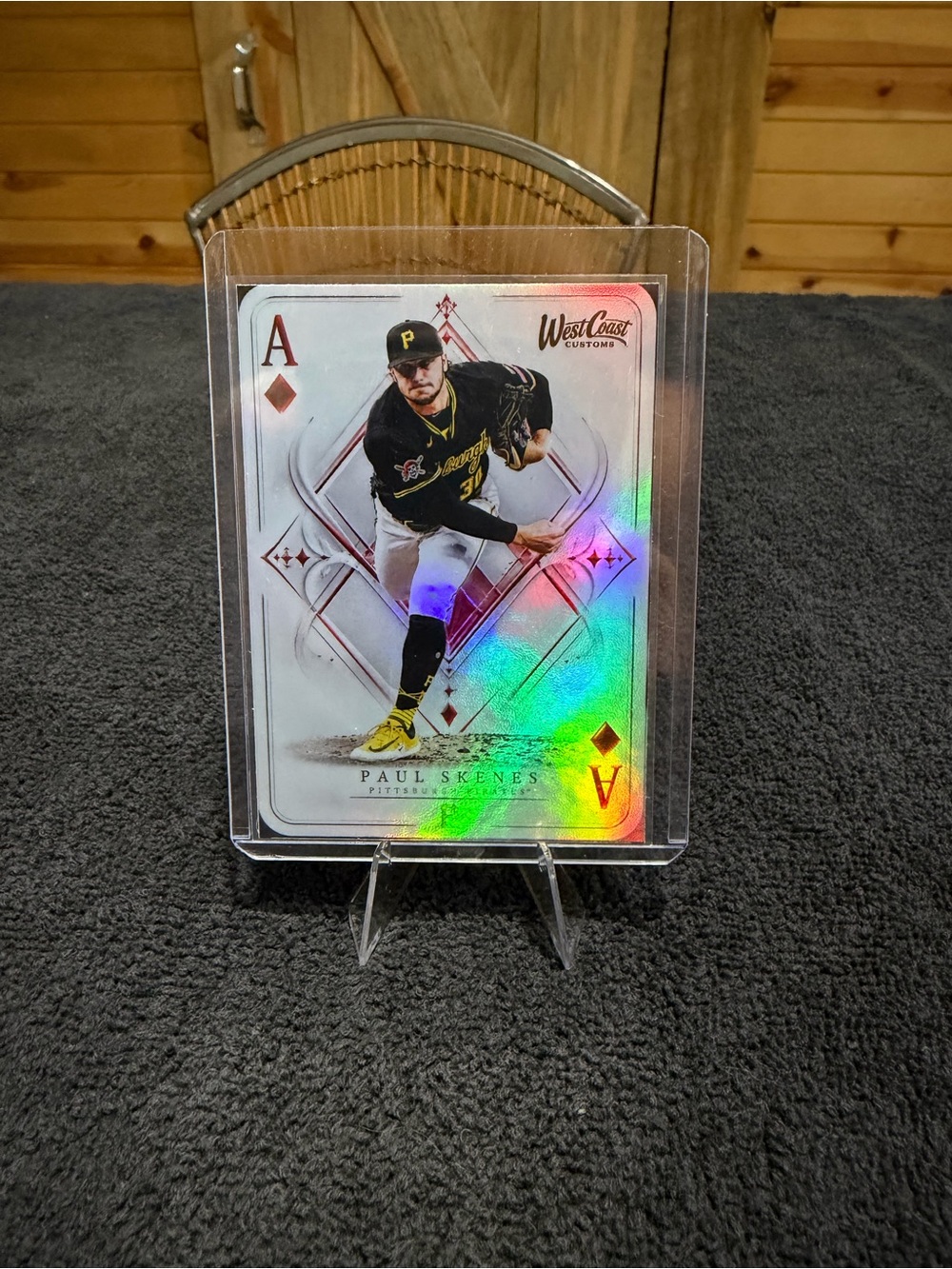 Paul Skenes West Coast Custom Ace of Diamonds Baseball Card - Black/Yellow